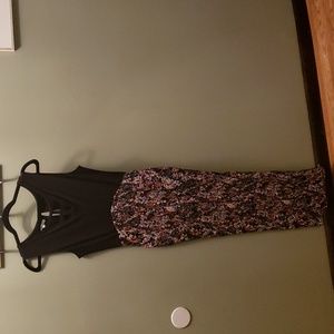 🟠Maurices- Black & Floral Print Pant Romper #E4